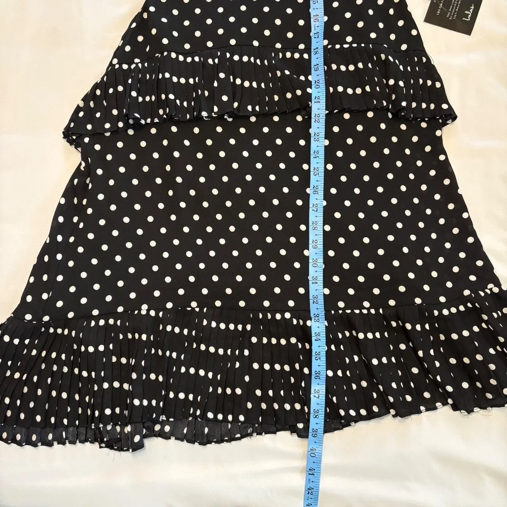 NWT Lulu’s Envy Black and White Polka Dot‎ Midi Size M